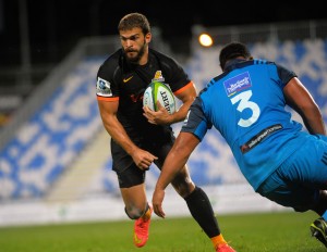Action from the Super Rugby match between the Blues and Jaguares at North Harbour Stadium, Albany, Auckland, New Zealand on Saturday, 2 April 2016. Photo: Dave Lintott / lintottphoto.co.nz